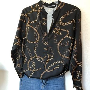 Zara black/gold chain tunic